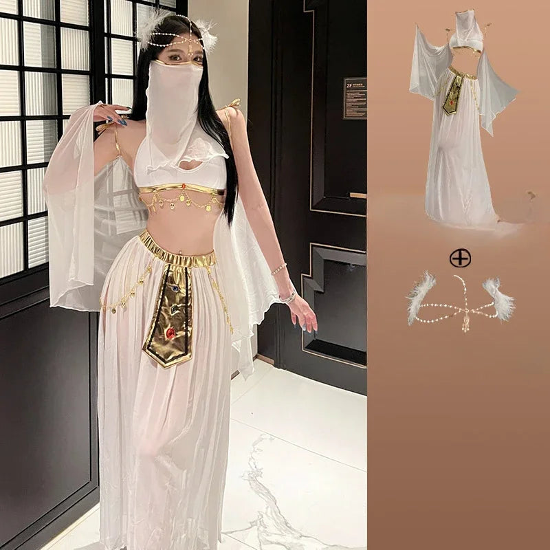 Belly Dance Costume Women's Sexy Arabian Princess Costume Fancy Indian Dance Embroider Bollywoods Jasmine Dress Egyptian Queen