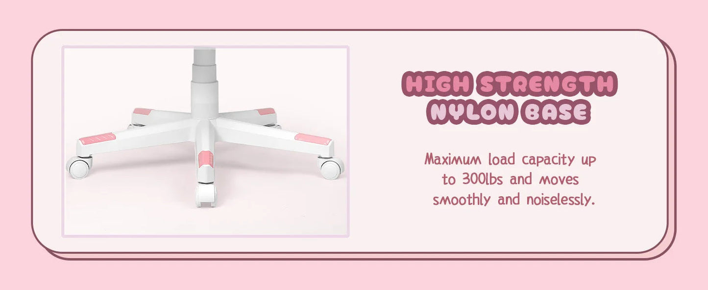 Pink Gaming Chair Cute with Cat Ears and Cat Paw Lumbar Cushion, Ergonomic Computer Chair for Girl with Footrest and Headrest SS69