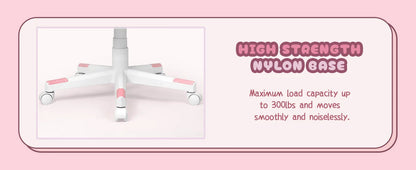 Pink Gaming Chair Cute with Cat Ears and Cat Paw Lumbar Cushion, Ergonomic Computer Chair for Girl with Footrest and Headrest SS69