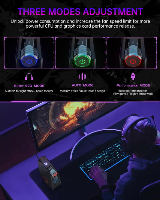 ACEMAGIC S3A Mini PC Gaming AMD Ryzen 7 5700U RAM 16/32GB DDR4 512GB/1TB SSD Gamer Computer RGB Light Control WiFi6 BT5.2 SS69