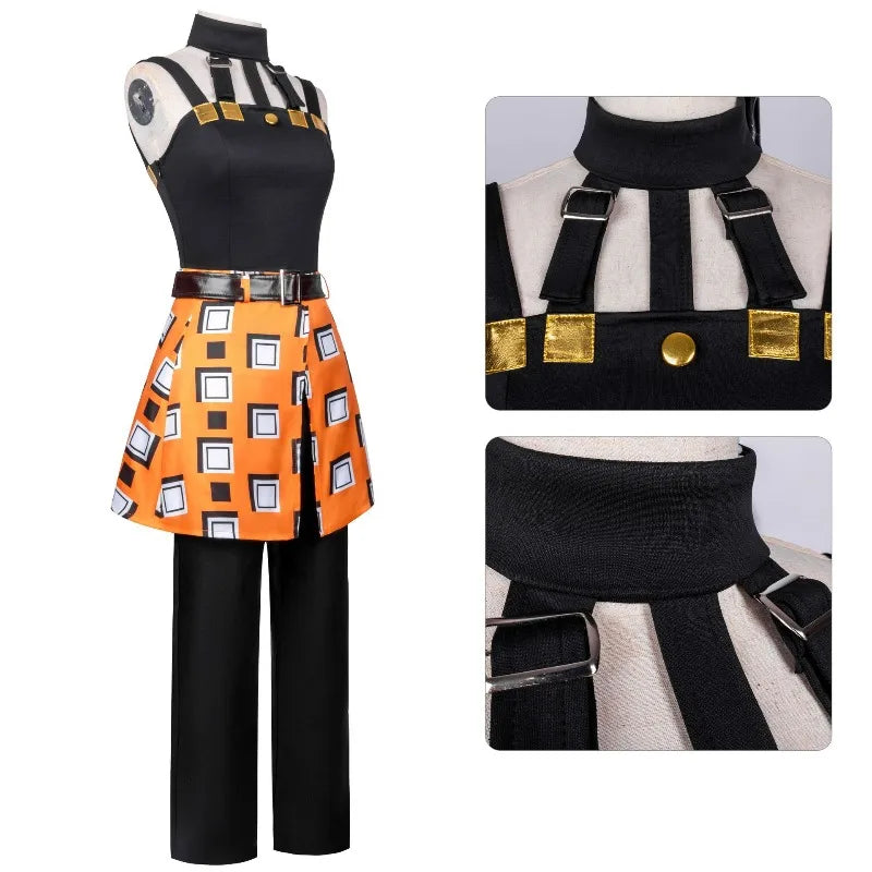 New JOJO Bizarre Adventure Golden Wind Narancia Ghirga Cosplay Costume Black Tops Apron Man Woman Christmas Suit Fan Gifts