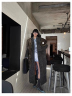 Mauroicardi Autumn Winter Oversized Extra Long Warm Thick Gray Wool & Blends Coat Women Loose Casual Fluffy Korean Fashion 2024