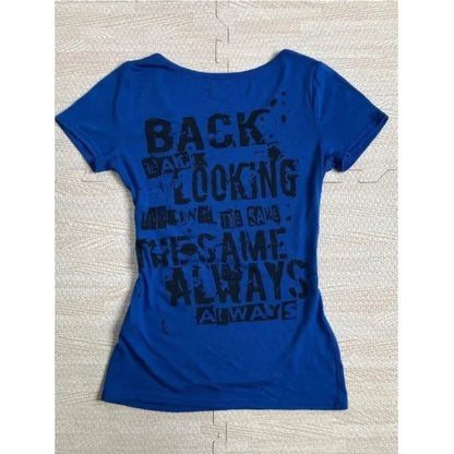 Vintage Hottie Letter Print T-shirts American Retro Subculture Goth Short Sleeve Tees Summer Women Street Slim Punk Harajuku Top SS69