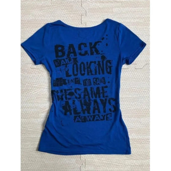 Vintage Hottie Letter Print T-shirts American Retro Subculture Goth Short Sleeve Tees Summer Women Street Slim Punk Harajuku Top SS69