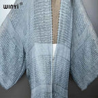 WINYI  high quality comfortable Women Soft Cardigan Loose Dress Party Boho Maxi beach Holiday Swimming Cover ups Africa Kimono