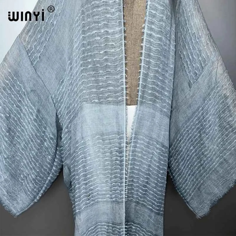 WINYI  high quality comfortable Women Soft Cardigan Loose Dress Party Boho Maxi beach Holiday Swimming Cover ups Africa Kimono