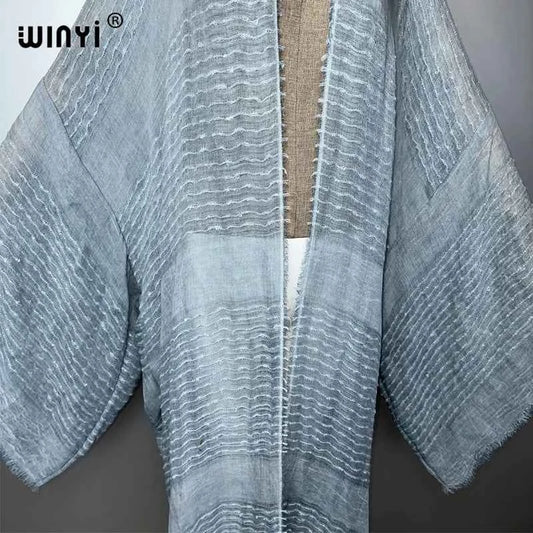 WINYI  high quality comfortable Women Soft Cardigan Loose Dress Party Boho Maxi beach Holiday Swimming Cover ups Africa Kimono