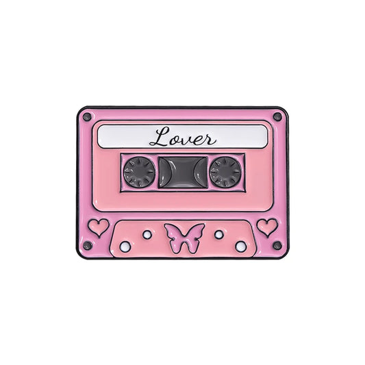 QIHE JEWELRY Retro Music Cassette Tape Enamel Pin Zinc Alloy Lapel Badge
