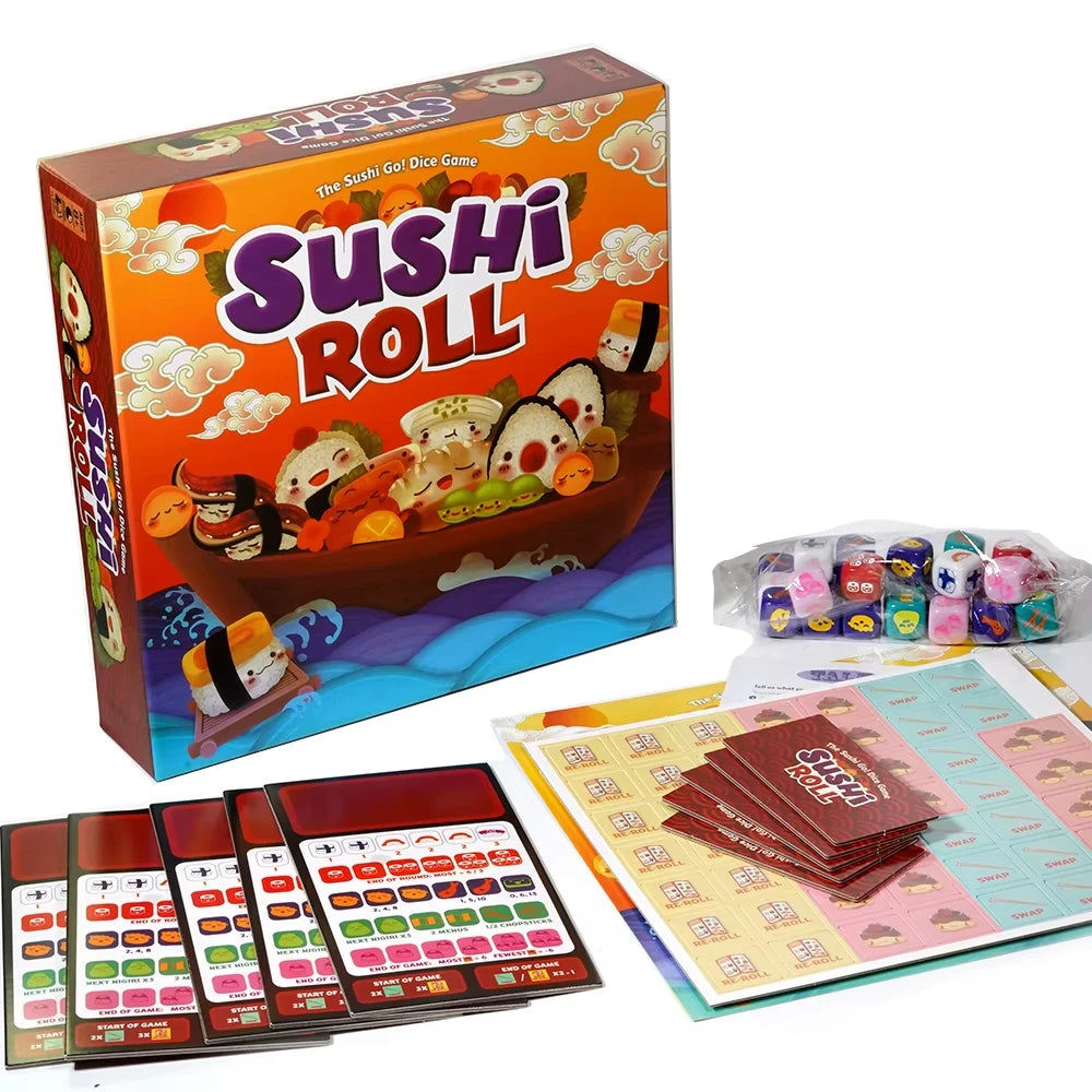 1 Box Sushi Go Family Gathering Board Game Card,Fun Card Game Party Interactive Card Game Creative Small Gift Holiday Accessory SS69