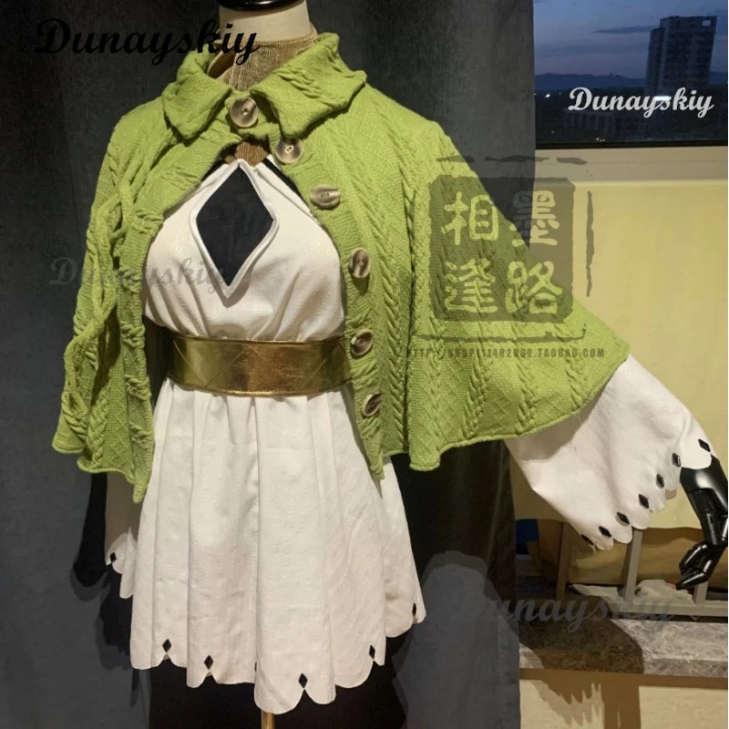 Sylphiette Greyrat Cosplay Costume Wig Anime Mushoku Tensei Cute Suit Dress Jobless Reincarnation Green Sweater Halloween