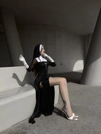 Halloween Cute Female Anime Nun Costume Role Play Performance Clothes Sexy Ladies Performance Fancy Dress Sister Costume New