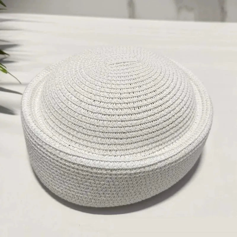 Fashion Mesh Hollow Breathable Summer Pillbox Beret Hat Women Colorful Outdoor Hard Pink Elegant Sun Cap Wholesale Taqiyah Kufi