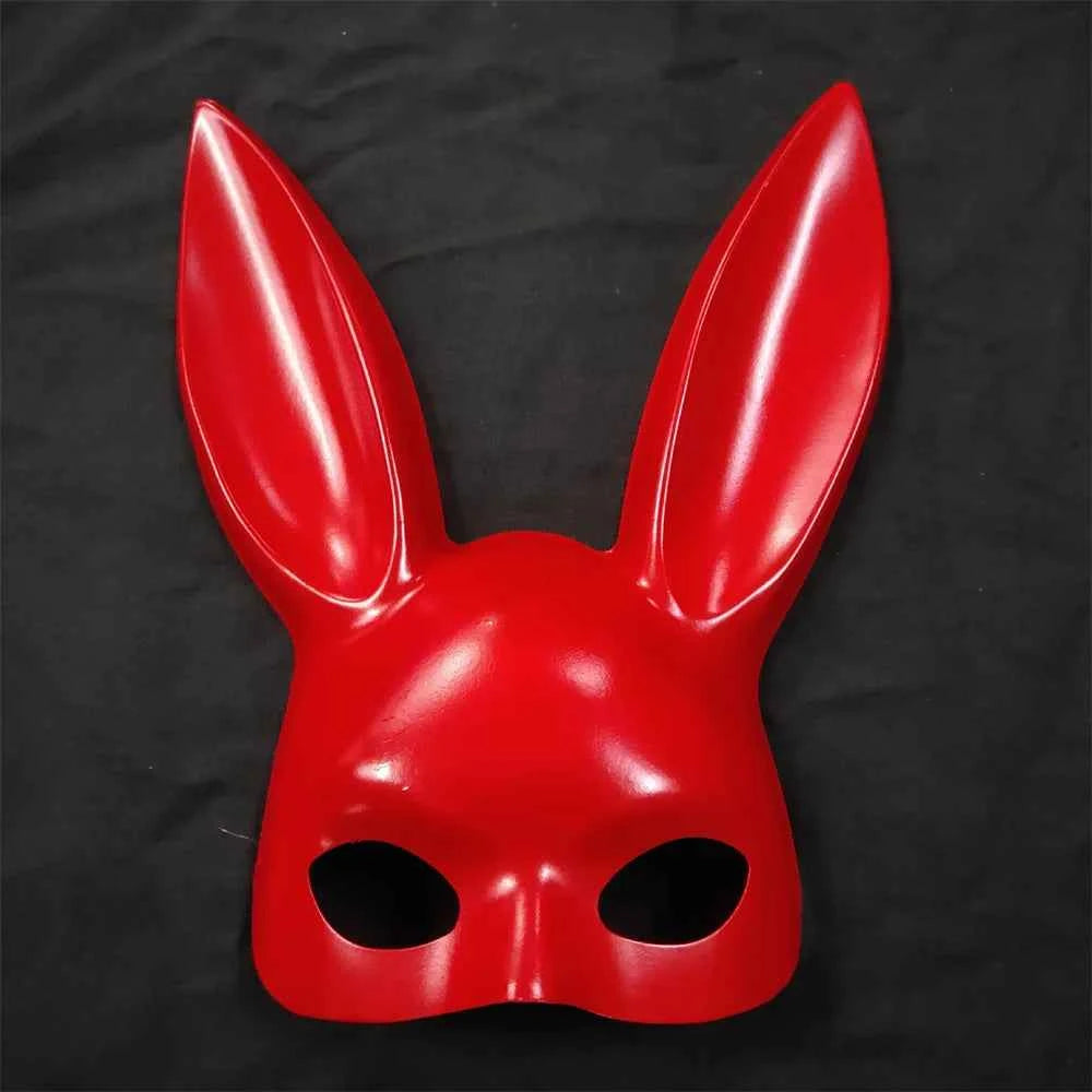 Black White Rabbit Mask Halloween Party Decoration Party Long Ears Rabbit Bunny Mask Costume Cosplay ﻿