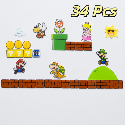 Cartoon Bros Fridge Magnet Home Kitchen Convenience Sticker Anime Photo Message Board Refrigerator Magnetic Stickers Home Dec