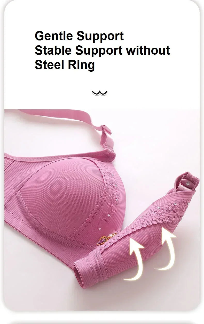 SS69 Cotton Full Cup Bra with Gathered Side Support and No Steel Ring