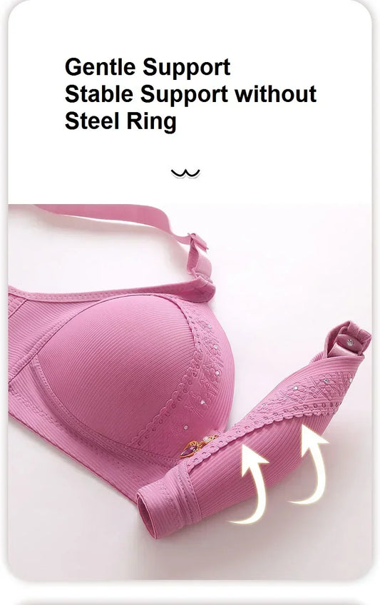 SS69 Cotton Full Cup Bra with Gathered Side Support and No Steel Ring