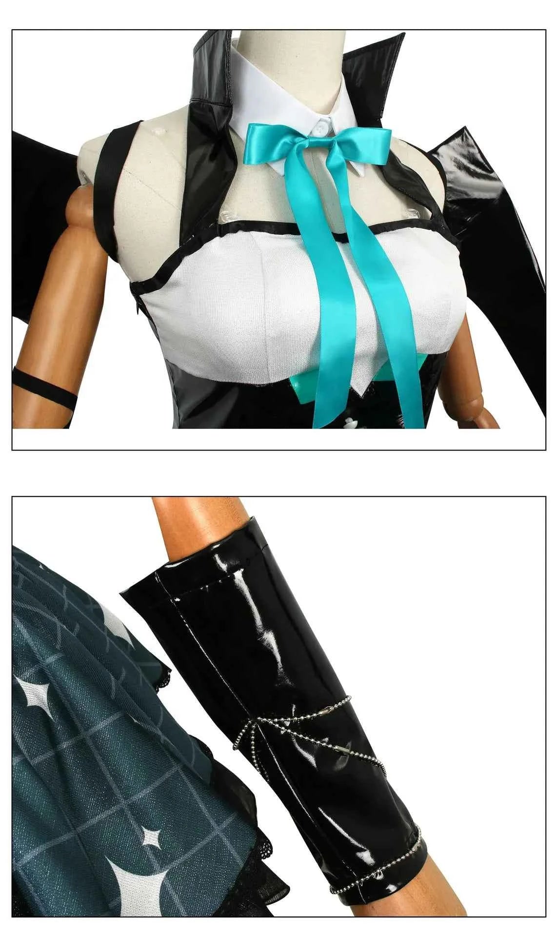 Women Sexy Demon Miku Cosplay Costumes Anime Devil Hatsune Cosplay Uniform Dress Wigs Wings Suit With Horns Tail Halloween Party