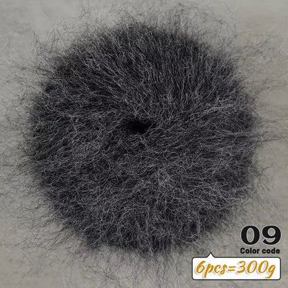 300g Colorful Long-Haired Alpaca Mohair Yarn Handmade DIY Material Knitting Autumn and Winter Fashion Women's Sweater Sweater Jacket Shawl Yarn Ball 1 Piece = 6 Pieces = 300g