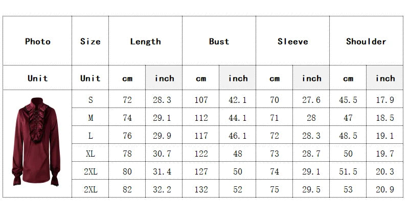 Halloween Cosplay Vintage Medieval Victorian Men/Women Gothic Lolita Lace Ruffle Shirts Blouse Steampunk Pirate Vampire Costume