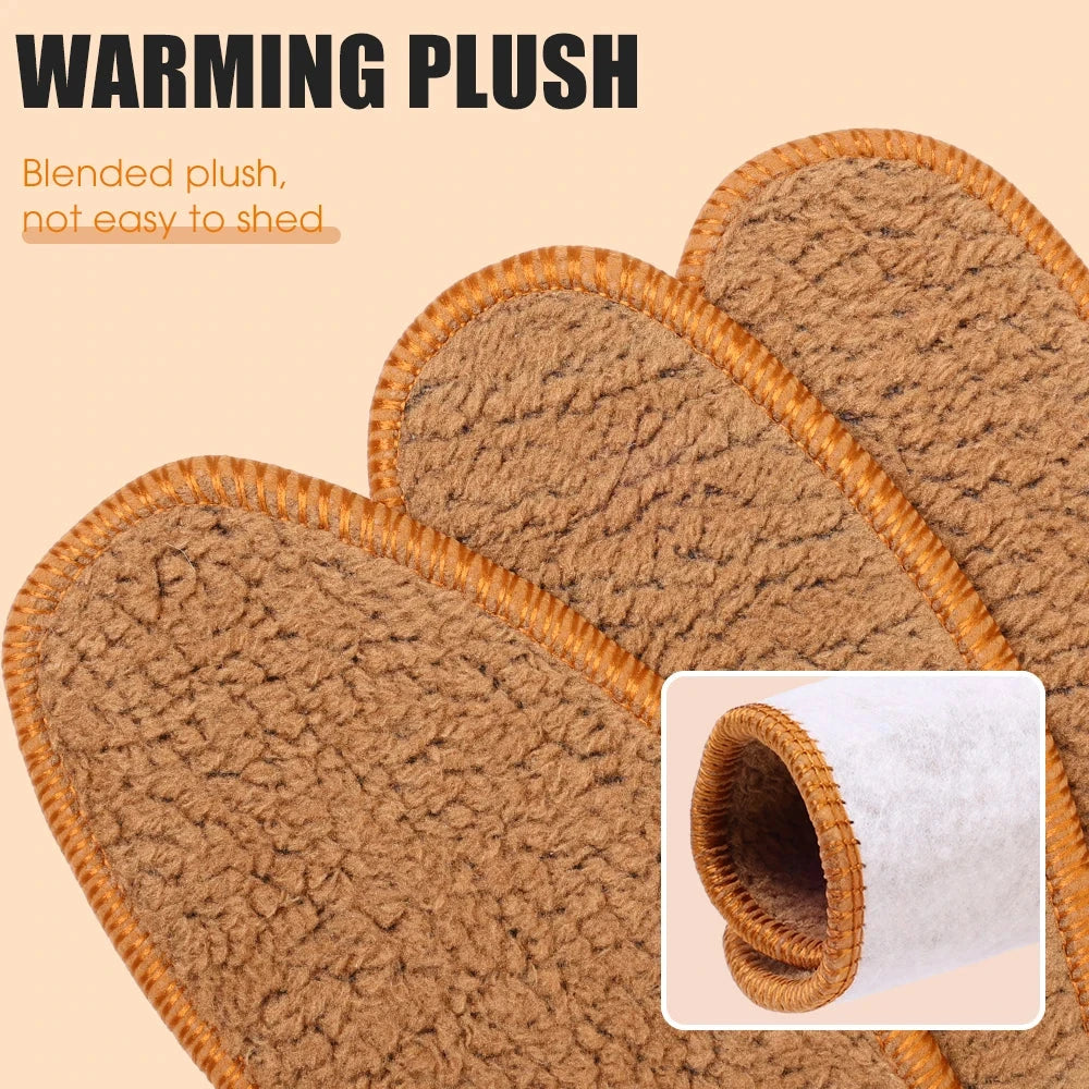 Winter Alpaca Wool Insoles Soft Plush Warm Thicken Foot Thermal Shoe Insole for Women Men Breathable Snow Boots Shoes Heat Pads SS69
