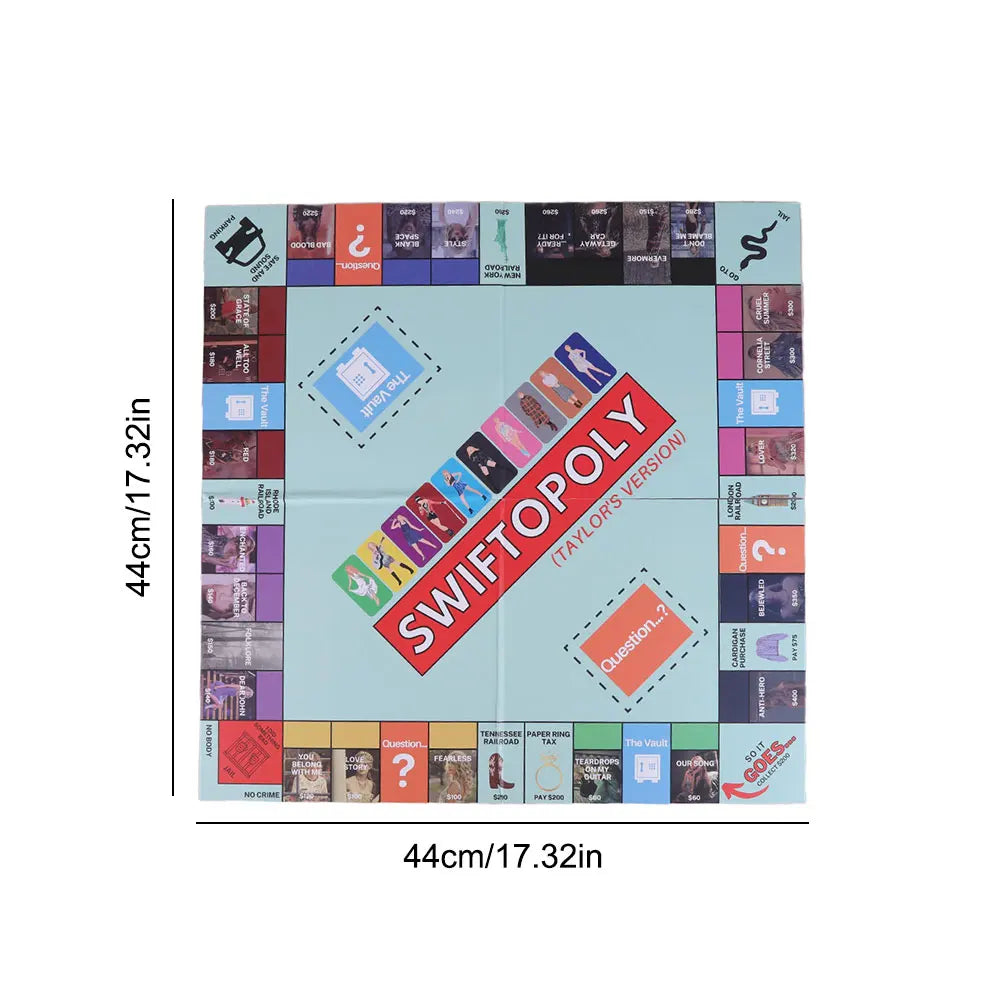 Taylor's Monopoly Board Game Fun Party Family Interactive Chess Games Swiftopoly Board Game Adults Fans Interactive Board Game SS69