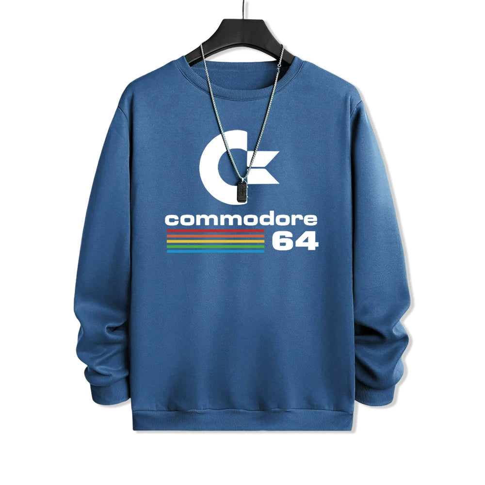 Commodore 64 Fun Logo Printed Hoodies Mens Oversized Pullover Hoody Loose Comfortable Clothes Fleece Casual Hoody Men Warm SS69 25.69 Haze Blue / XXL