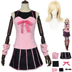 Anime JoJo's Bizarre Adventure Steel Ball Run Lucy Steel Cosplay Costume Pink Dress T-shirt Wig Woman Sexy Cute Carnival Suit