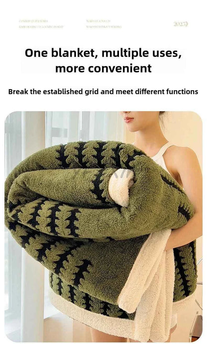Thicken Warm Flannel Blanket Super Soft Fluffy Queen Blanket Single Double Size Cozy Skin-friendly Multifunctional Nap Blanket