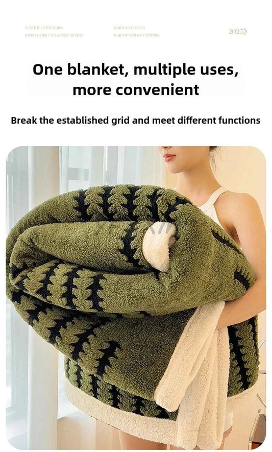 Thicken Warm Flannel Blanket Super Soft Fluffy Queen Blanket Single Double Size Cozy Skin-friendly Multifunctional Nap Blanket