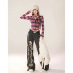 High Waist Ripped Women's Black Jeans Hip-hop Style Fashion Vintage Streetwear Y2K Wide Leg Jean Trouser Baggy Denim Pants SS69