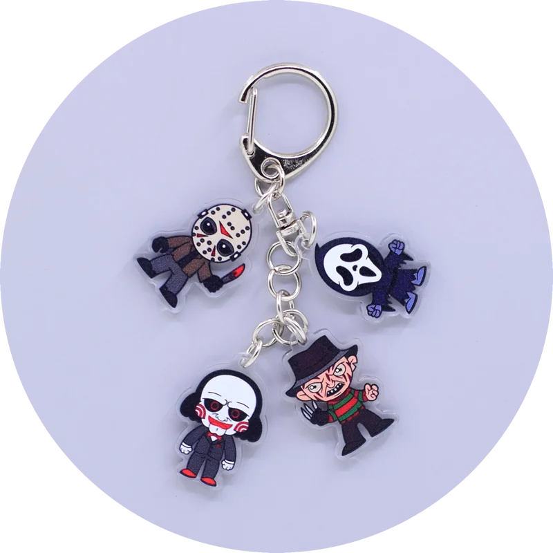 Game Anime Peripheral Keychain 10 Styles 4 in 1 Arcylic Cartoon Figures Keyrings Kawaii Key Chain Accessories SS69 6.69 04