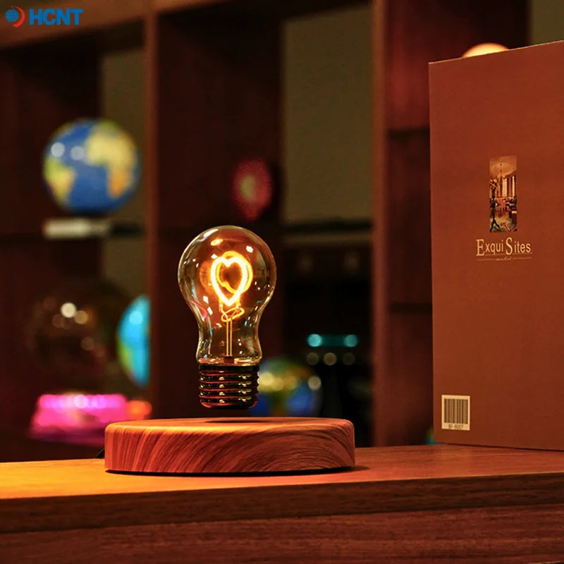 HCNT Magnetic Levitating Light Bulb Desk Lamp with Rotating Heart Bulb