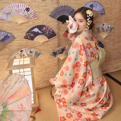 Fashion National Trends Women Sexy Kimono Yukata Dress With Obi Novelty Evening Dress Japanese Cosplay Costume Floral One Size