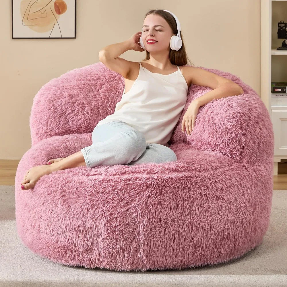 Jumbo Adult Bean Bag Chair with Foam Filling - Plush, Large Beanbag for Comfort and Relaxation