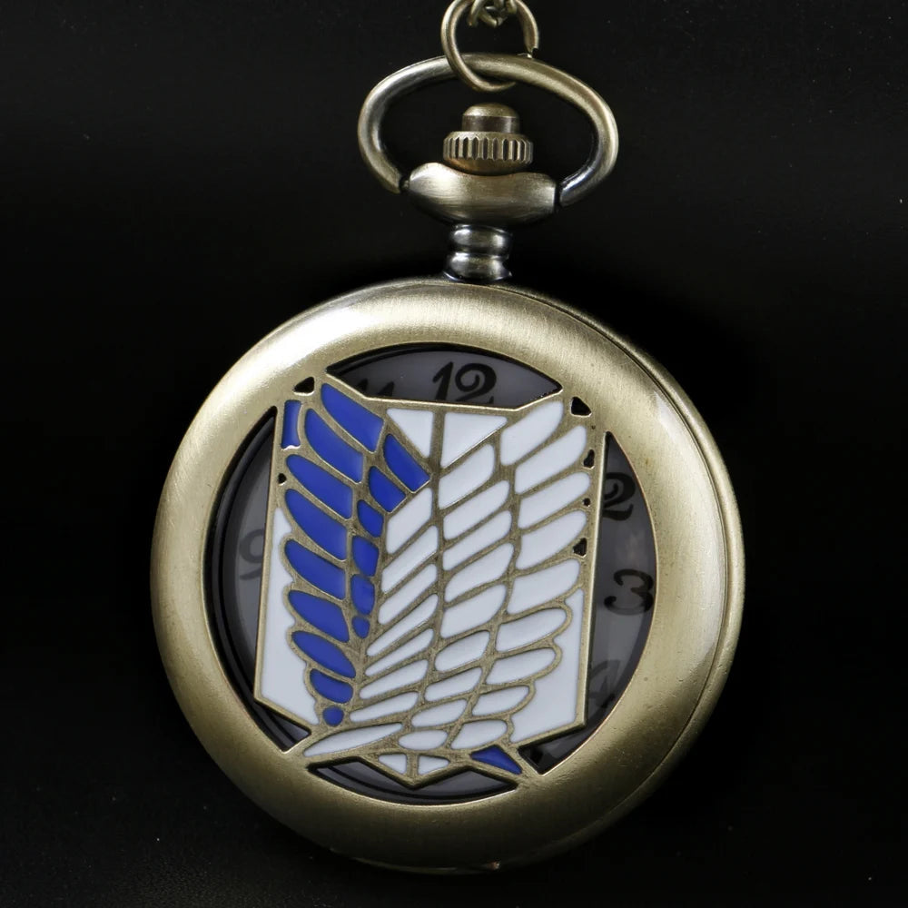 Giant Badge Anime Quartz Pocket Watch High Quality Unisex Necklace Pendant Jewelry Gift for Men and Women Religio Masculino SS69 12.69 bronze