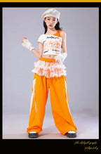 Girls Off Shoulder Crop Top & Cargo Pants Set