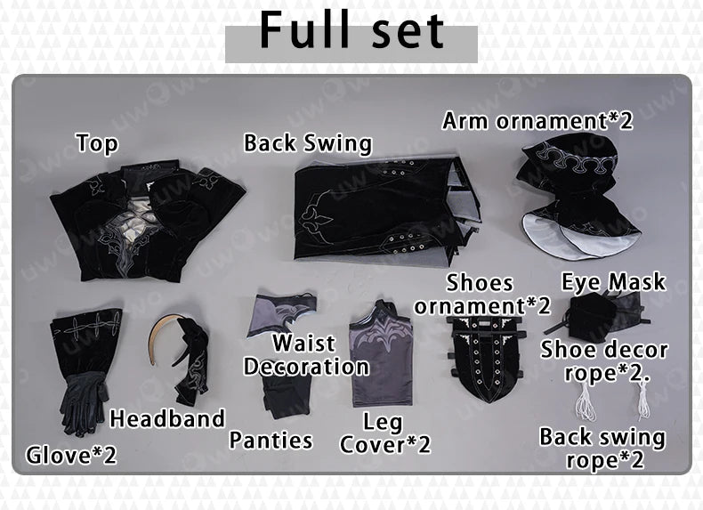 UWOWO 2B Cosplay Dress - Adult Game Character Outfit