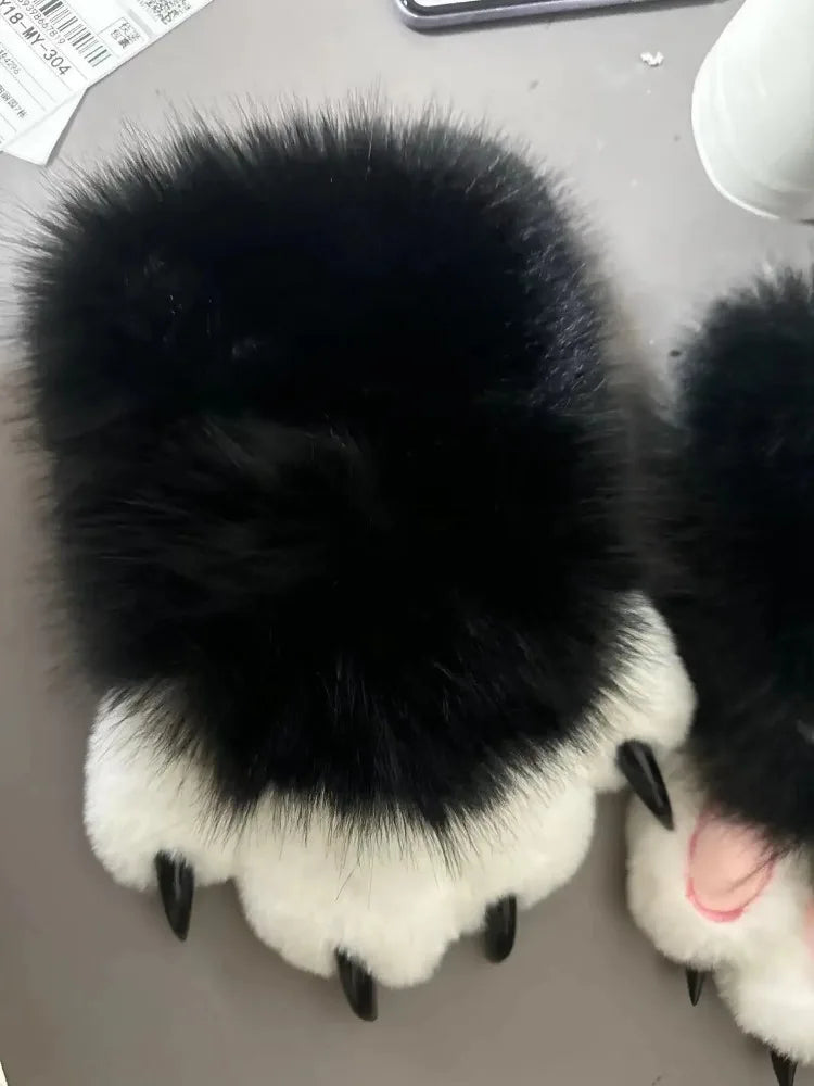 Fleece Animal Claw Mittens for Cosplay & Costumes