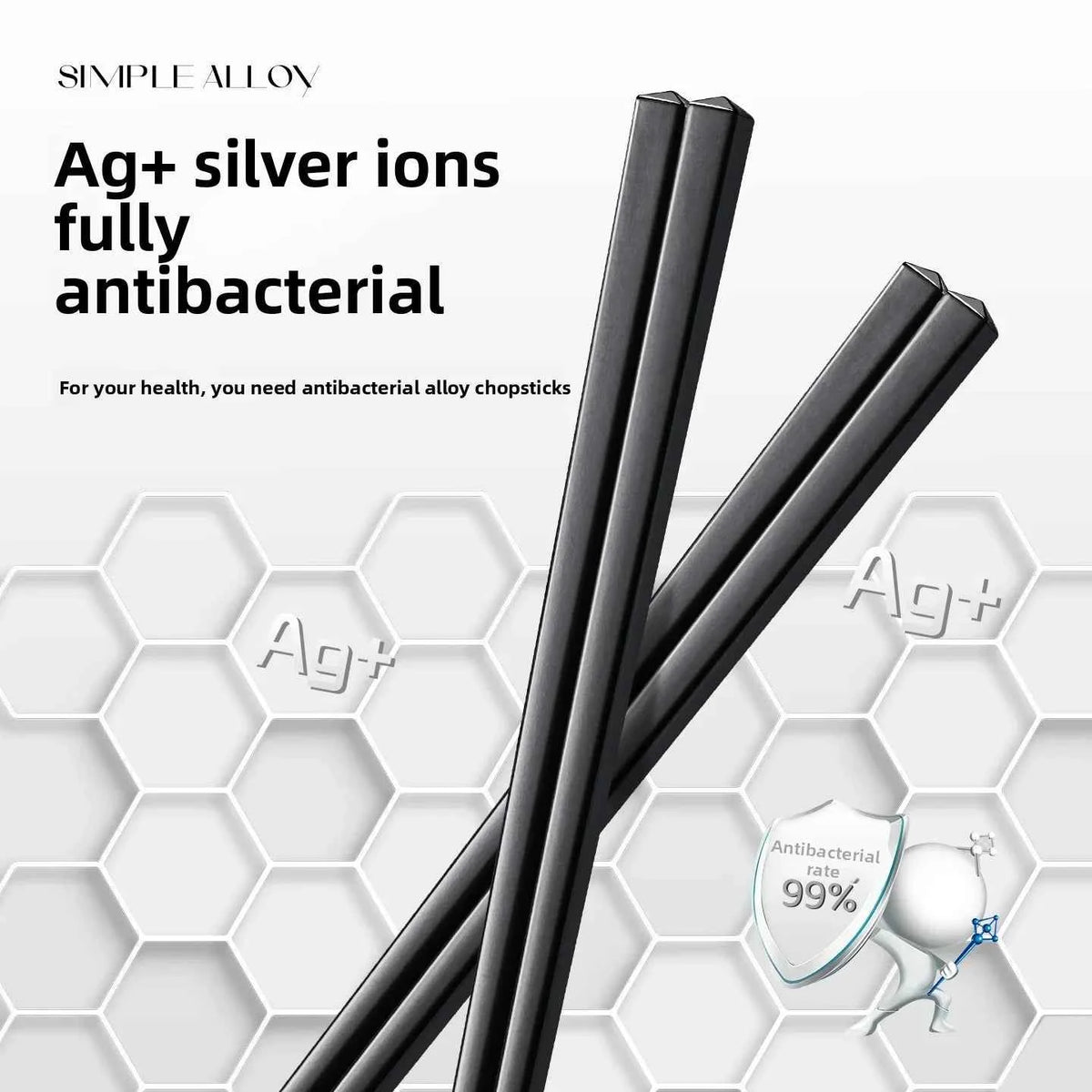 24cm Alloy Chopsticks for Home Use Sushi Chopsticks with Anti-Mold, Anti-Slip, and Heat-Resistant Properties Hotel Tableware