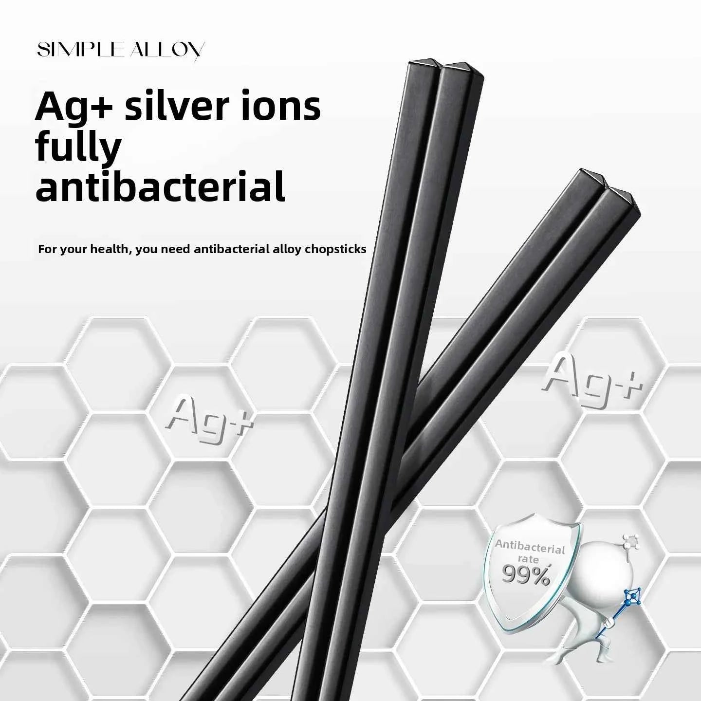 24cm Alloy Chopsticks for Home Use Sushi Chopsticks with Anti-Mold, Anti-Slip, and Heat-Resistant Properties Hotel Tableware