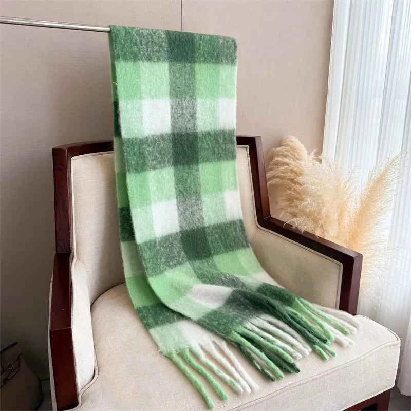 2025 NEW Luxury Cashmere Women Plaid Scarf Winter Warm Shawl and Wrap Bandana Pashmina Long Tassel Female Foulard Thick Blanket