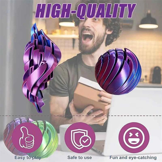 【MQ124】Slime Ball Fidget Toy 3D Printed Twistsphere Fidget Toy Gear Liquid Flow Ball With Rotating Design Anxiety Relief Toys