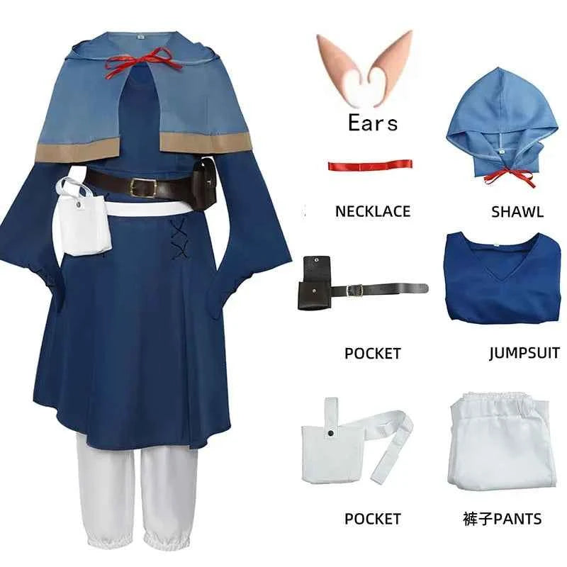 Marcille Cosplay Costume Anime Delicious Dungeon Full Set Women's Halloween Carnival Outfit for Comic Con