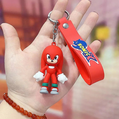 Sonic The Hedgehog Keychain Cartoon Anime Backpack Pendant Car Keyring Kawaii Key Chain Decor Accessories Toy Kids Birthday Gift SS69