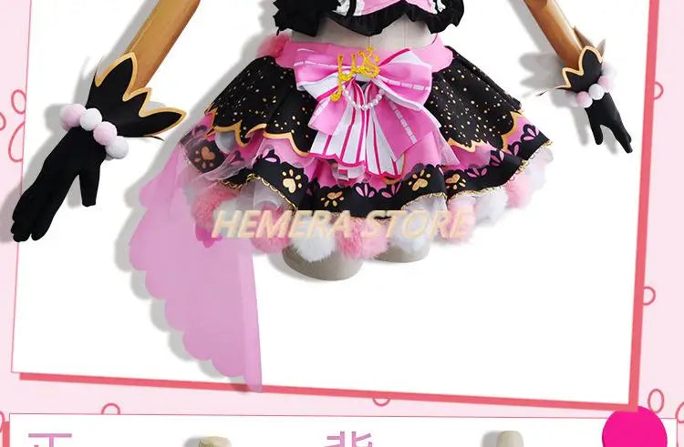 In Stock Anime LoveLive Cat Twin Tail Arcade Game 9 Characters Cosplay Costume Tojo Nozomi Nico Honoka Umi Rin Maki Eli Full Set - SS69