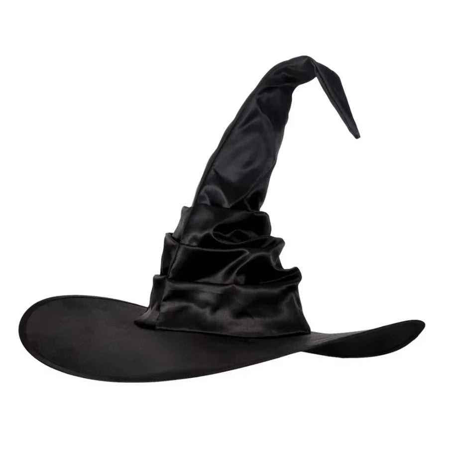Halloween Folds Witch Wizard Black Hat Party Cosplay Costume Headgear Devil Cap Props Women Costume Accessory for Cosplay Party