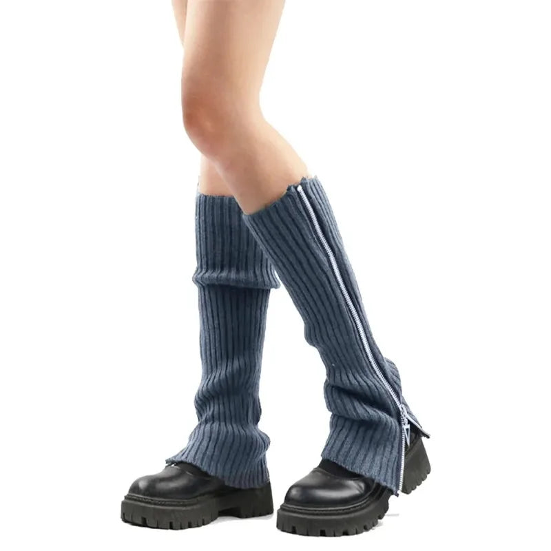 Gothic Women's Striped Leg Warmers Lolita Long Socks Knitted Leggings Japanese Sweets Winter Socks Kawaii Arm Ankle Warmers Y2k SS69 13.69 navy / One Size