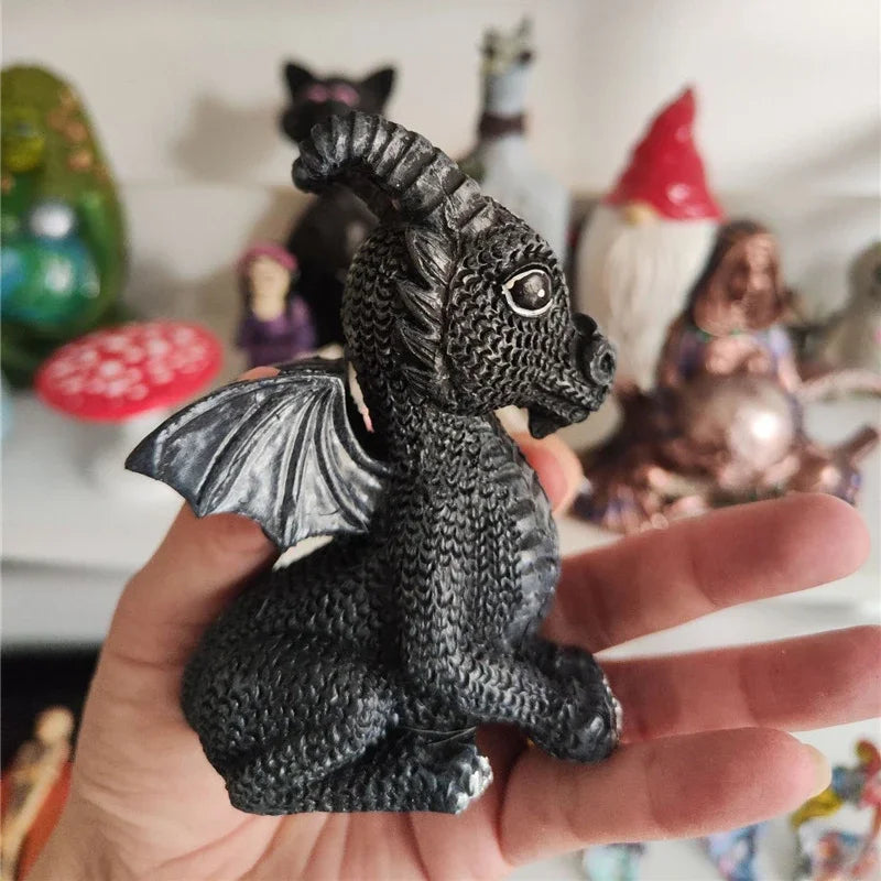 1pc Halloween Magic Black Dragon Snake Griffin Unicorn Mysterious Witches Statue Home Decor Figurine Christmas Desk Ornaments