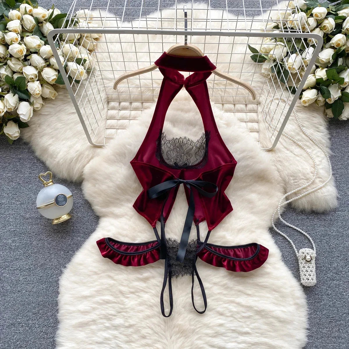 Women Hotsweet Sexy Drawstring Lace Up Design Halter Playsuits Fashion Transparent Bodysuits Slim Hollow Out Summer Rompers  New