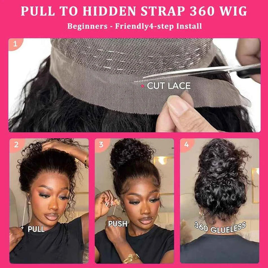 Invisi Strap Deep Curly Wave 360 Full Hd Lace Front Human Hair Wig 200% Preplucked Water Wave 13x4 Lace Frontal Wig Glueless Wig